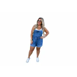 KACI SHORT DENIM OVERALLS