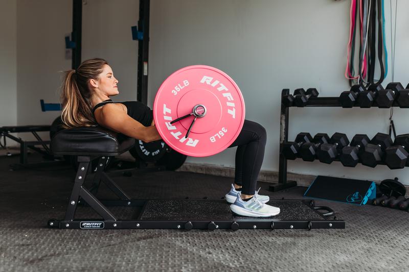 RitFit Pink Weight Plates Olympic Bumper Plates Weight Plates Fit 2" Barbells fitness exercise barbell weight