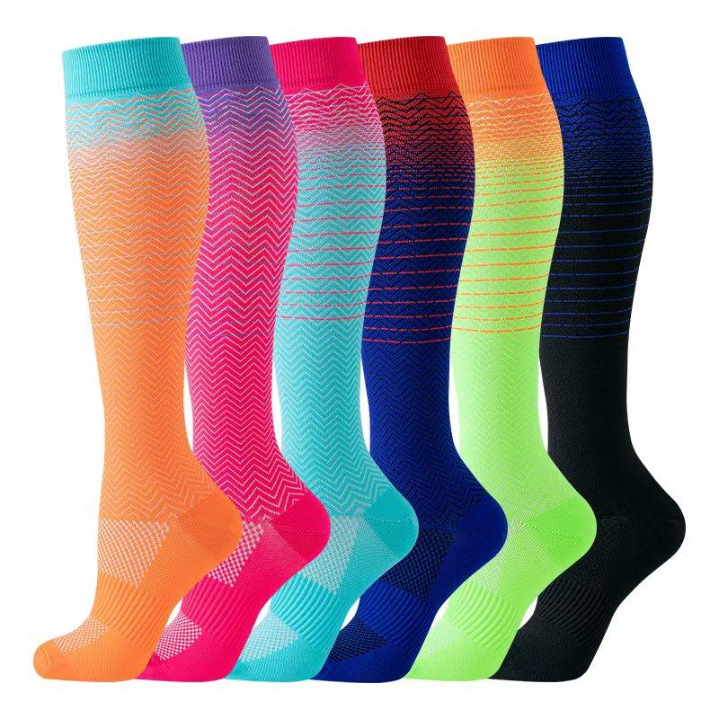 Compression Socks - 6 Pairs of Anti-Slipping and Friction Design Cotton Socks for Running and Sports Breathable Performance
