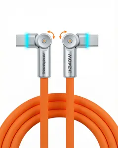 Chubbycable Chubby RotateX - 240W Dual 180° Rotating Fast Charging Cable With LED Light, 48V 5A, USB 2.0, Type-C to Type-C, 3.3ft, 6.6ft, Fast Charge & Data Transmission