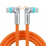 Chubbycable RotateX Type C to C Cable - 180° Rotate Plug, 240W High Power 48V 5A Max, Alloy+Silicone Build, Mobile CarPlay Ready, USB 2.0, LED-Lit Charge Path, 3.3ft/6.6ft, Universal Charging Cables for Smartphones (Data Transmission & Fast Charging)