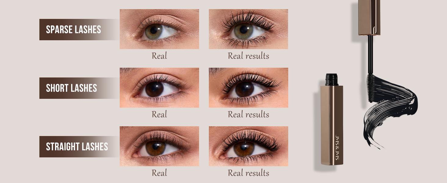 JMS&JMS Tubing Mascara Waterproof Long lasting Volume Lightweight & Nourishing,No Flaking,No Smudging,No Clumping,Safe For Sensitive Eyes Valentine Gift