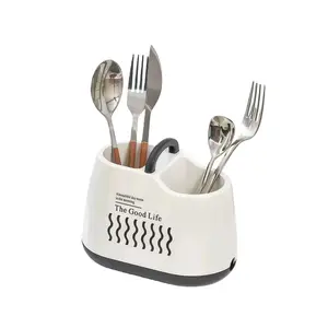 Utensil Holder Cutlery Drainer Sink Caddy, Chopsticks Holder Spoon Chopsticks Fork Drain Rack Basket Storage Holder Organizer Compartment Box