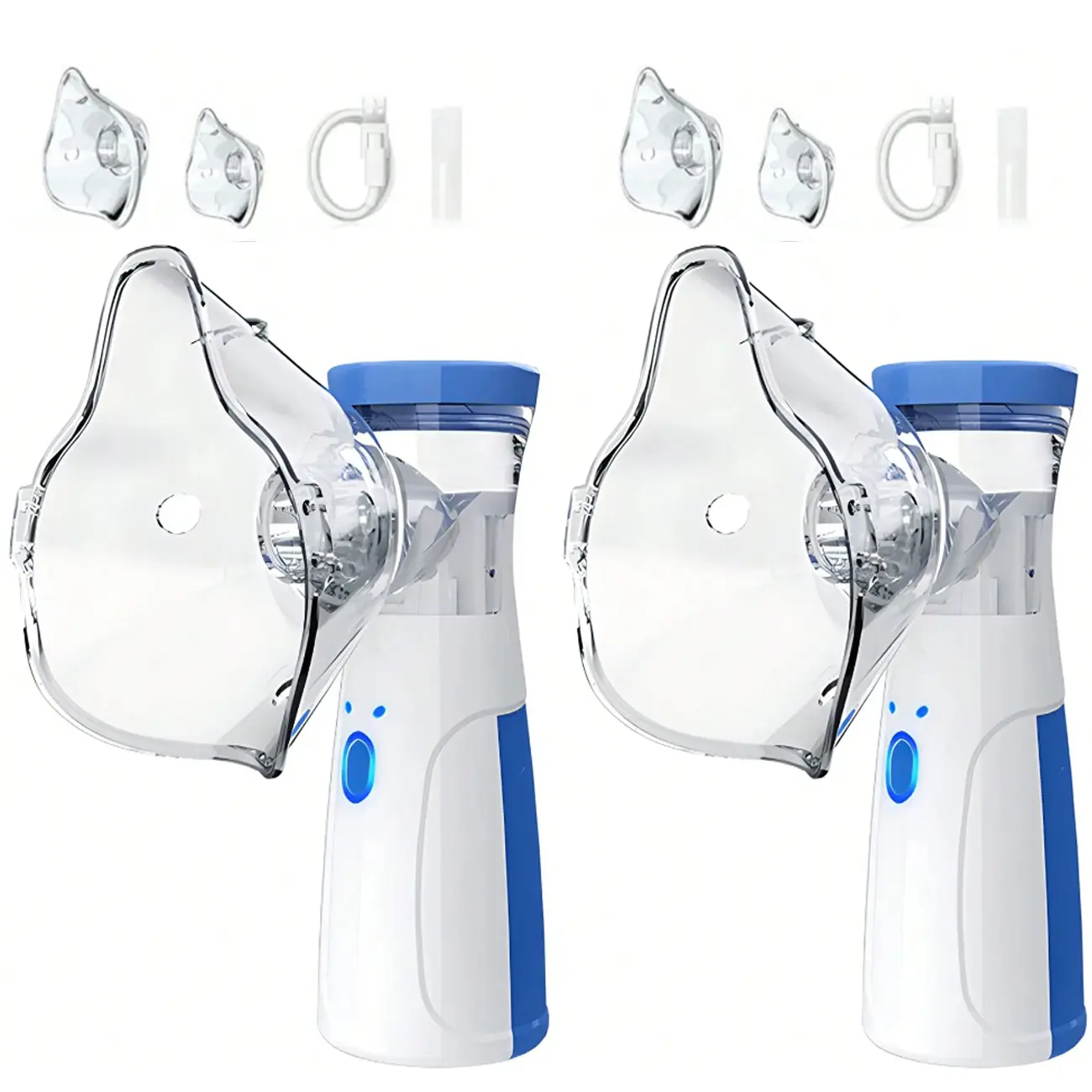 2PCS Portable Smart Humidifier with Auto-Cleaning & Dual Modes,  Handheld Humidifier for Respiratory Care at Home/Travel, Adult & Kid-Friendly Design (No Include Battery)