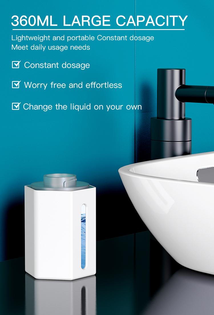 Automatic Soap Dispenser, 12oz Touchless Foaming Soap Dispenser, USB Rechargeable, 4 Adjustable Levels, Waterproof, Kitchen Gadgets, Home Essentials Hand Wall, Bathroom soap dispenser Restroom