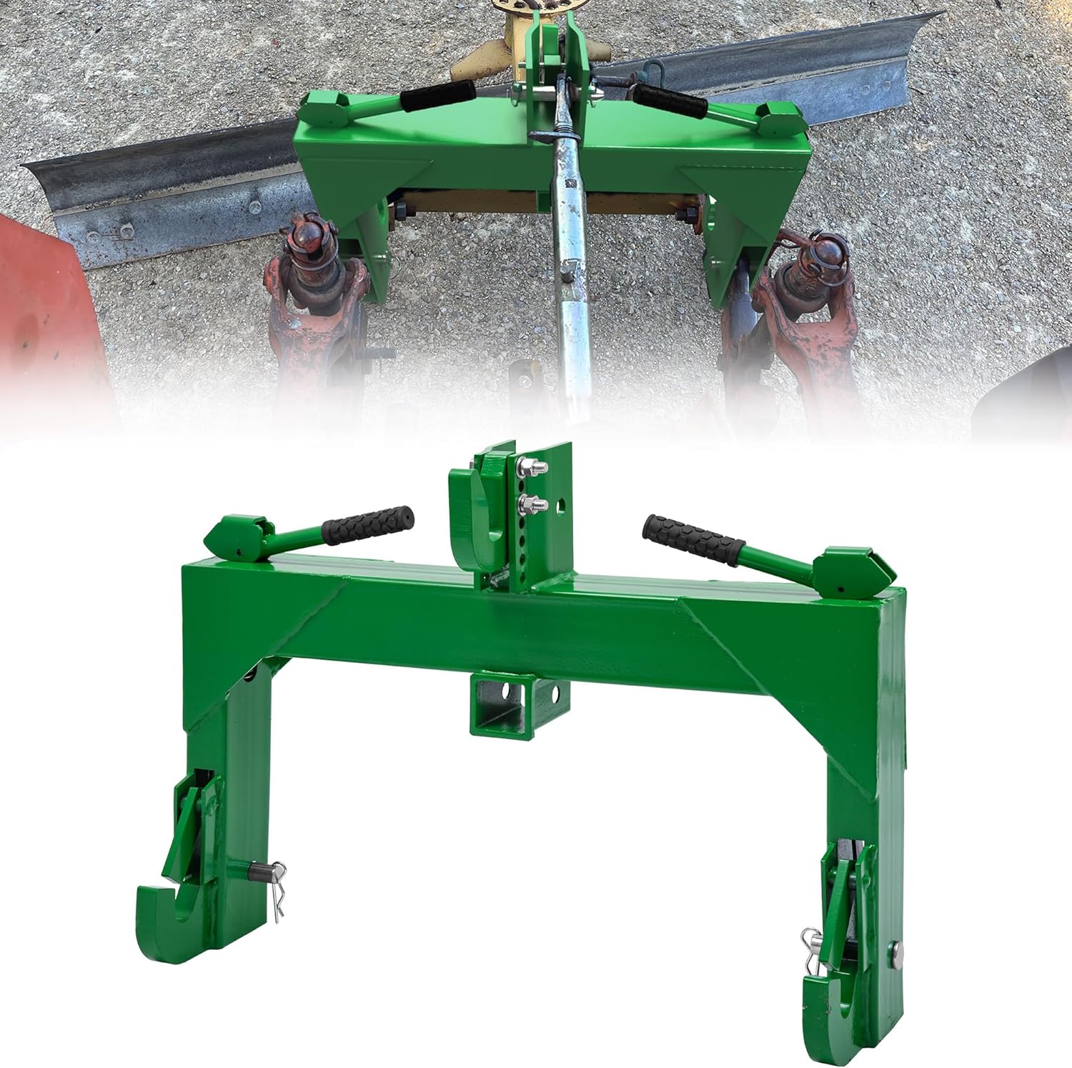 YITAMOTOR 3 Point Quick Hitch Attachment for Category 1 Tractors, 3000LBS Heavy Duty 3 Pt Tractor Hitch with 2" Receiver, Adjustable 5 Level Bolt for Farm & Ranch Equipment
