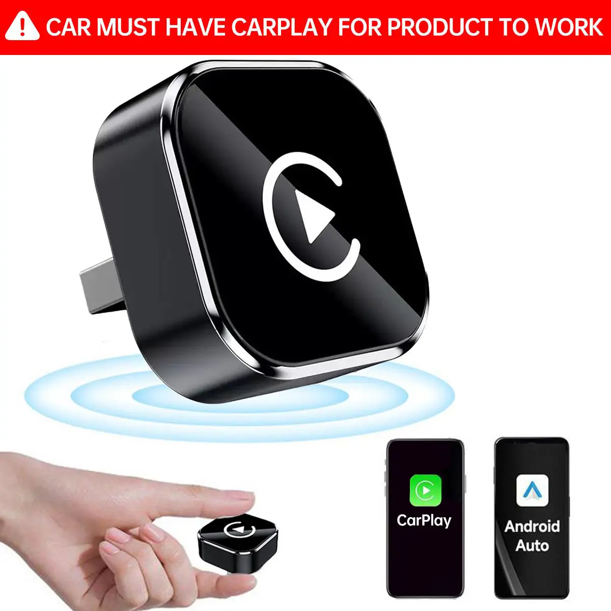 【SummerFinds】Yurnlv 2026 New Wireless CarPlay Adapter - iPhone & Android Compatible with Quick connection, Hands-Free Calling Car Gadgets