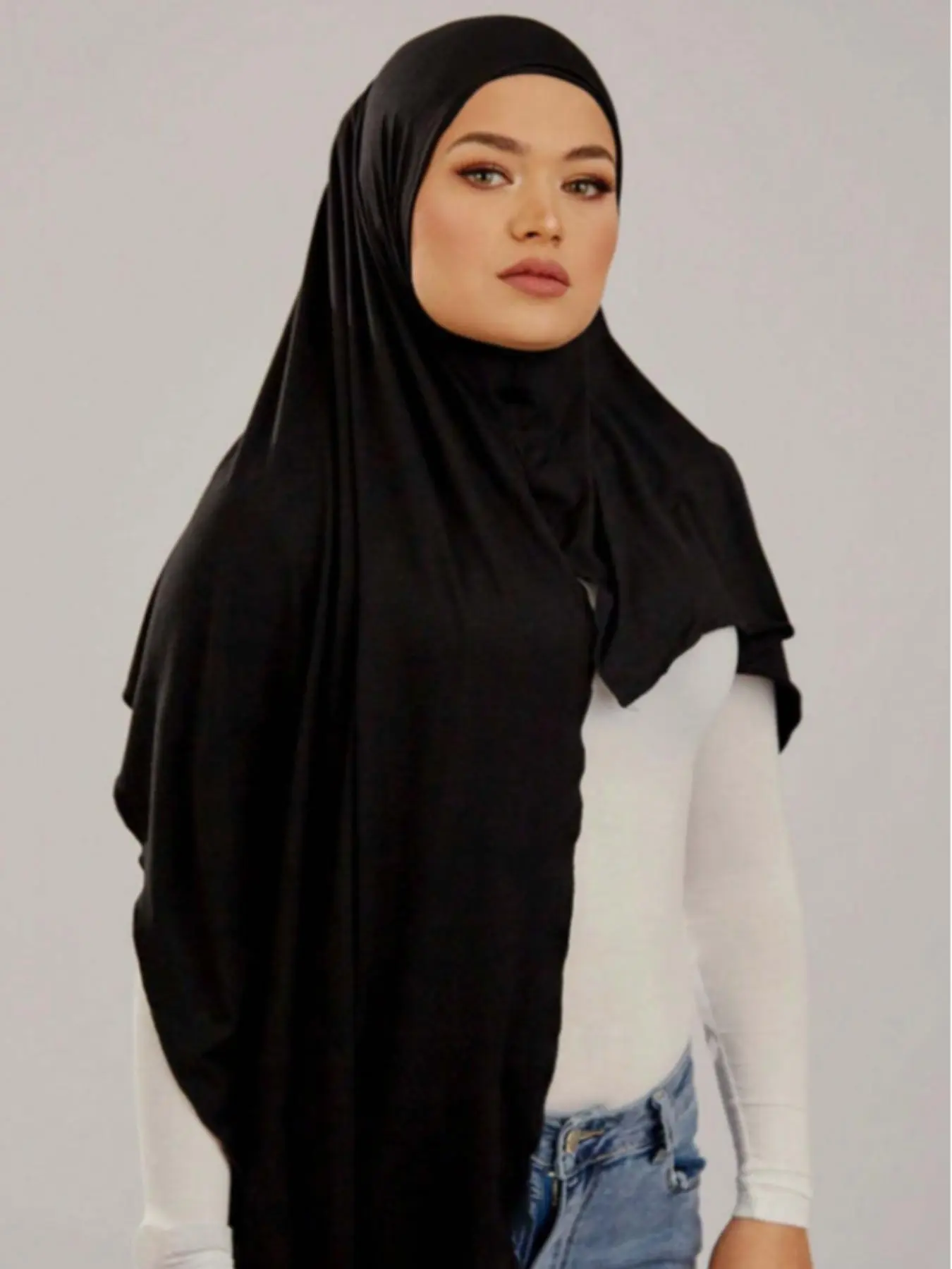 Women's Solid Color Instant Hijab, Casual Elegant Muslim Hijab, Fashionable Soft Comfortable Hijab for Daily Wear, Modest Hijab, Modesty Hijab