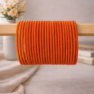 Burnt Orange Velvet Bangles