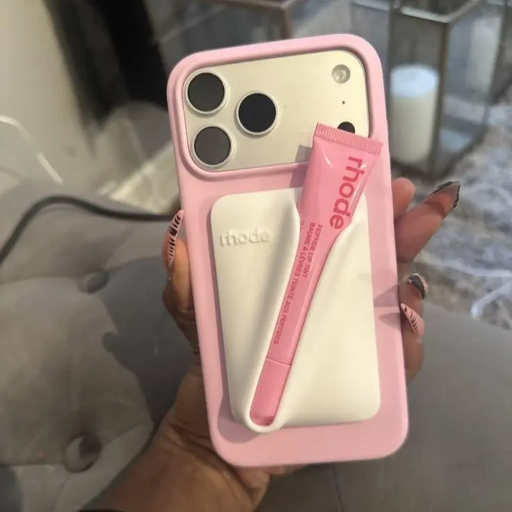 (Deal for you) Rhode Phone Case With Box and Lip Gloss Set Silicone Case for iPhone 17 16 15 14 13 12 11 Pro Max Plus Lipstick Toast Espresso Ribbon Cover