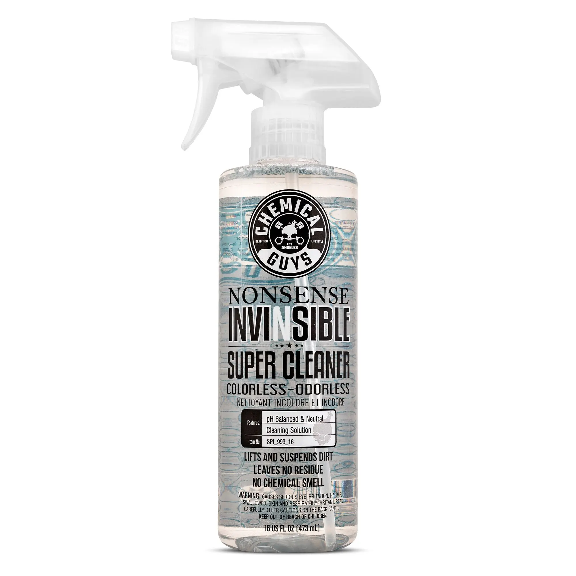 Chemical Guys All-Purpose Car Cleaning Solution- Liquid Bottle, Colorless Odorless Dilutable Upholstery Cleaner & Degreaser, Streak-Free Residue-Free Stain Remover for Automotive Interior-Exterior Fabric, Leather, Plastic, Vinyl, Rubber Detailing