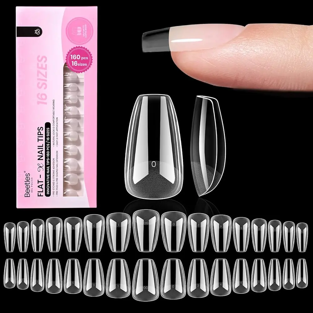 Short Coffin【Only Tips】Flat-X 16 Sizes 160 Pcs