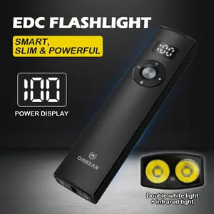 EDC Flashlight, 1500 Lumens Rechargeable Pocket Flashlight, White + Red Light Modes, USB-C Charging, 1500mAh Lithium Battery, Powerful Magnetic Base, Aluminum Alloy Body, Suitable for Camping/Emergency/Outdoor/Daily Carry