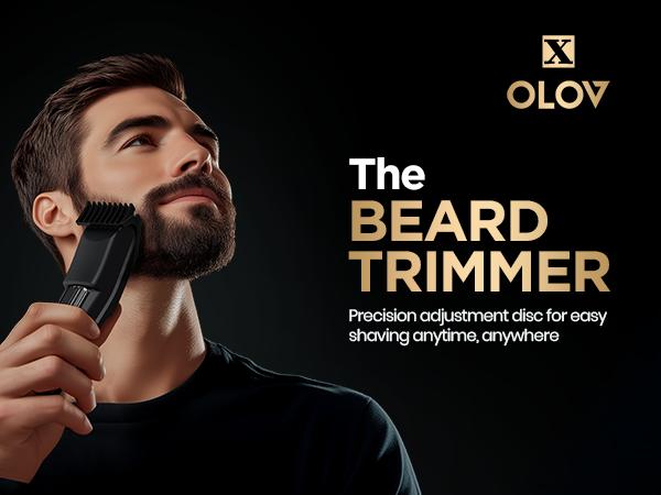 OLOV-X The Beard Hedger Premium Men's Beard Trimmer,20-Long Adjustable Blade Wheel, Stainless Steel T-Blades for Precise Trimming of Facial Hair, Cordless Waterproof Wet/Dry Hair Clipper OLOV-X The Beard Hedger Premium Men's Beard Trimmer,20-Long Adjustable Blade Wheel, Stainless Steel T-Blades for Precise Trimming of Facial Hair, Cordless Waterproof Wet/Dry Hair Clipper