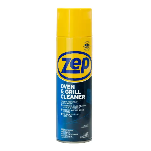 Zep Heavy-Duty Foaming Oven & Grill Cleaner, 19oz Household Spray with Stainless Steel Cleaning Cloth, Grease-Cut Stain Remover for Deep Clean