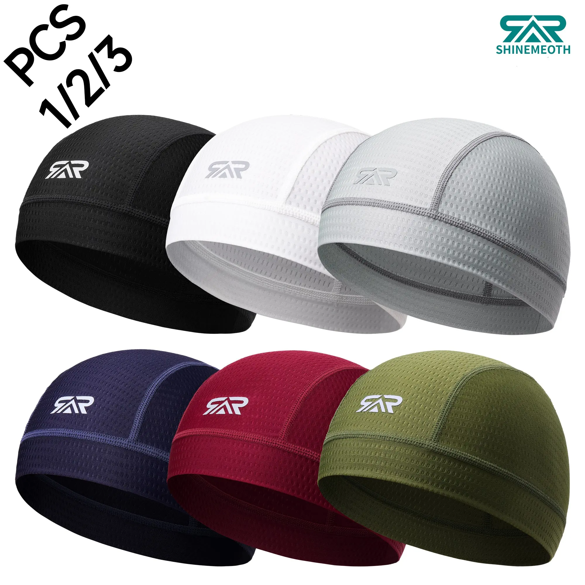 1/2/3 Piece Cycling Sweat Absorbent Inner Liner Quick-Dry Breathable Mesh Hat, Unisex Outdoor Sports Motorcycle Helmet Liner Summer Skull Cap Cooling Skull Cap for Men Women - Breathable Mesh Quick Dry Helmet Liner for Cycling Motorcycle Running Sports