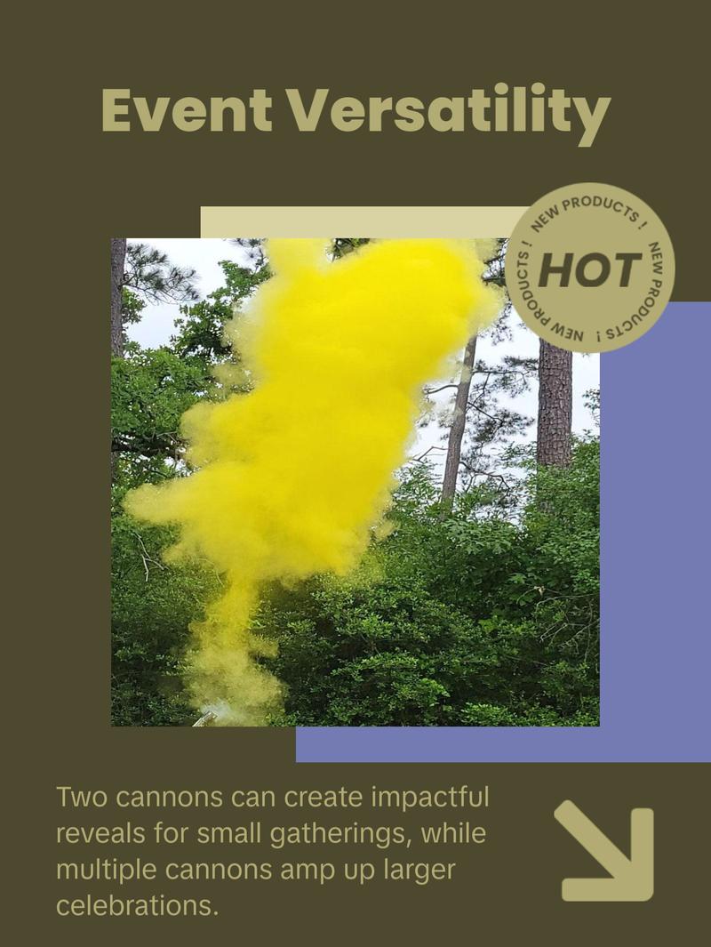 12" Yellow Gender Reveal Powder Cannon Kit