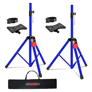 5 Core Speaker Stand Tripod Pair Heavy Duty Adjustable 54" Universal Mount for PA DJ Studio w Bag