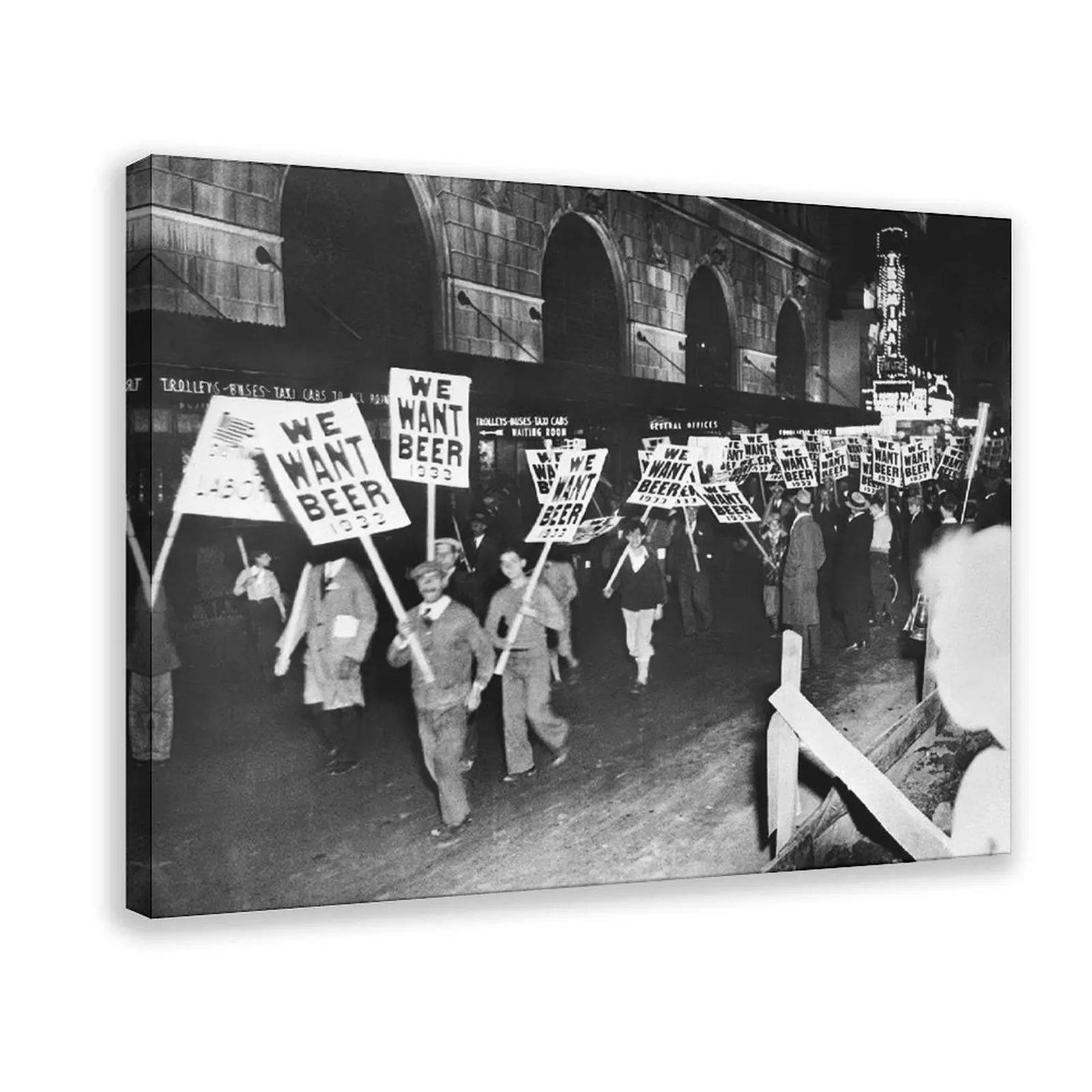 We Want Beer Print, Prohibition Protest, Alcohol Bars And Drinking, Wall Art Print, Black And White Photo