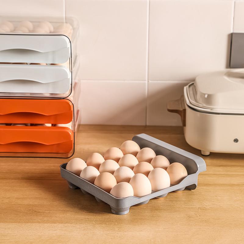 Egg Organizer Container for Fridge - Refrigerator Storage Holder Tray: Eggs Plastic Drawer Bins, Clear Box, Stackable Large Containers Refrigerator Organizer Bins,60 Grids Egg Container for Refrigerator,2Layers Egg Tray, Clear Egg Organizer,Kitchen Gabget
