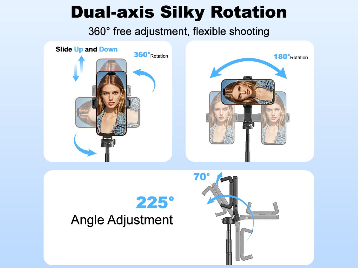 2026 Mini Size 4-in-1 Multifunctional Selfie Stick – 360°Rotation, Compact & Stylish, with Wireless Bluetooth Control, Phone Holder for Selfies/Video Recording/Vlogging, Compatible with Most Phone Models ,Maxinum Extend to 15.75 inches