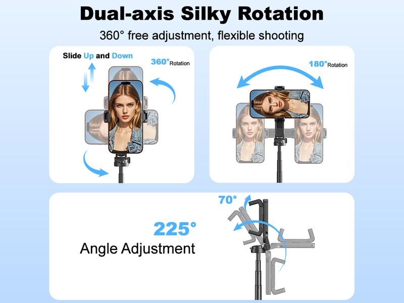 2026 Mini Size 4-in-1 Multifunctional Selfie Stick – 360°Rotation, Compact & Stylish, with Wireless Bluetooth Control, Phone Holder for Selfies/Video Recording/Vlogging, Compatible with Most Phone Models ,Maxinum Extend to 15.75 inches