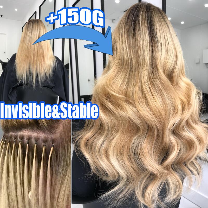 50G/Pack Nano Ring Hair Extensions Remy Human Hair Extension Nano Bead Tip Nano Rings for Natural Look and Volume  1G/S