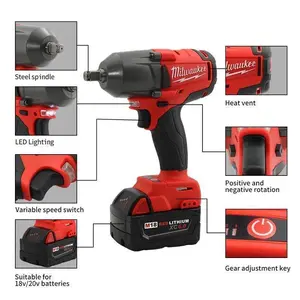 Milwaukee 1000Nm 900Nm Electric Impact Wrenches 125mmBrushless Variable Speed Angle Grinder, Milwaukee M-18 Compatible Battery,  Construction Machinery Repair Factory Outdoor Engineering Professional Power Tool