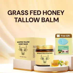 Beef Tallow & Honey Skin Balm, Lightly Scented Moisturizer, 4 oz Grass-Fed Beef Tallow & Honey Moisturizer for Face & Body, Deep Hydration & Skin Barrier Repair body care products