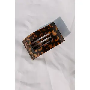 Flat Large Rectangle Hair Claw Clip in Brown Tortoiseshell