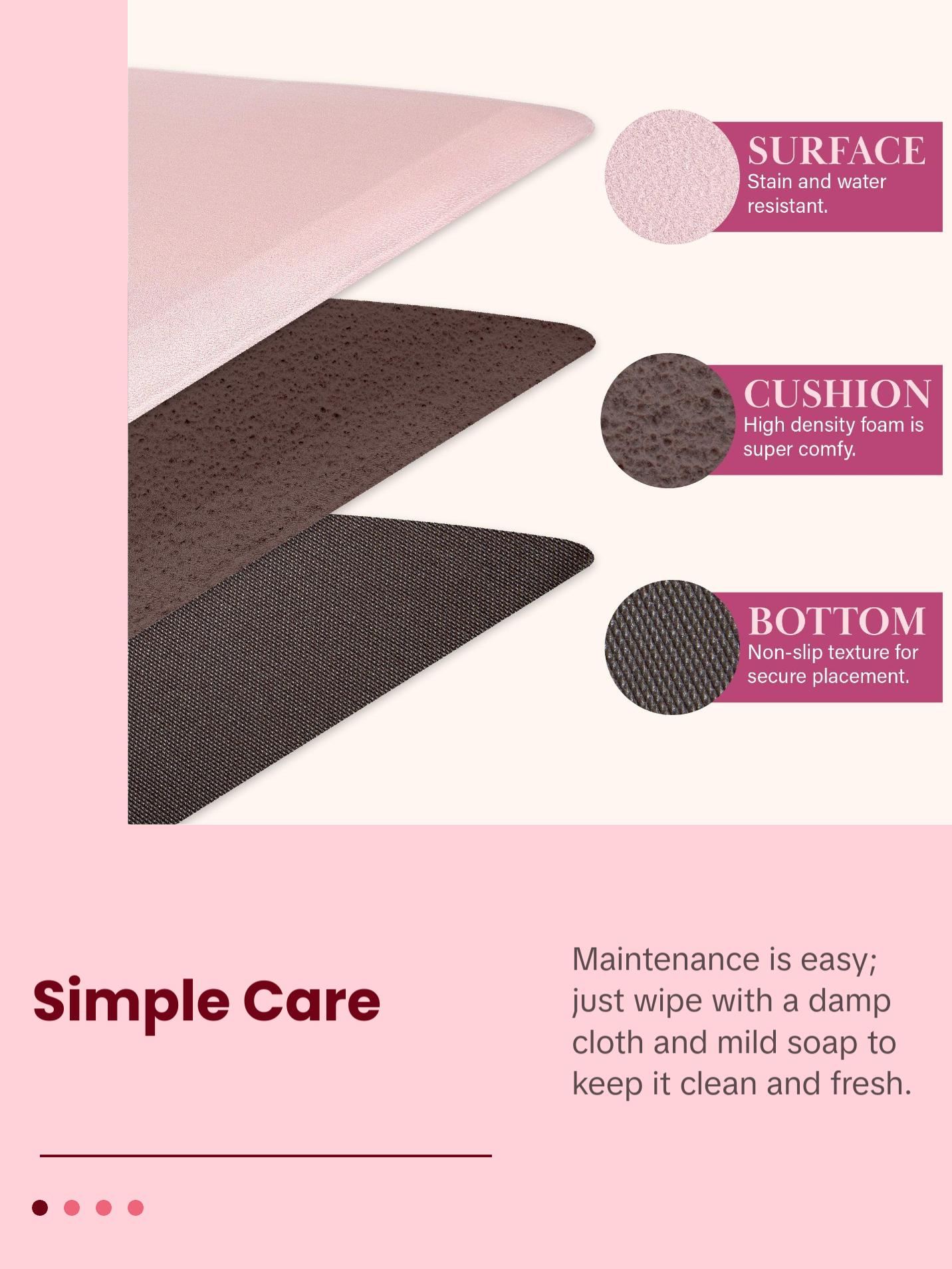 Paris Hilton Comfort Kitchen Mat, “That’s Hot” Design, Cushioned Anti-Fatigue Foam with Non-Slip Surface – Pink