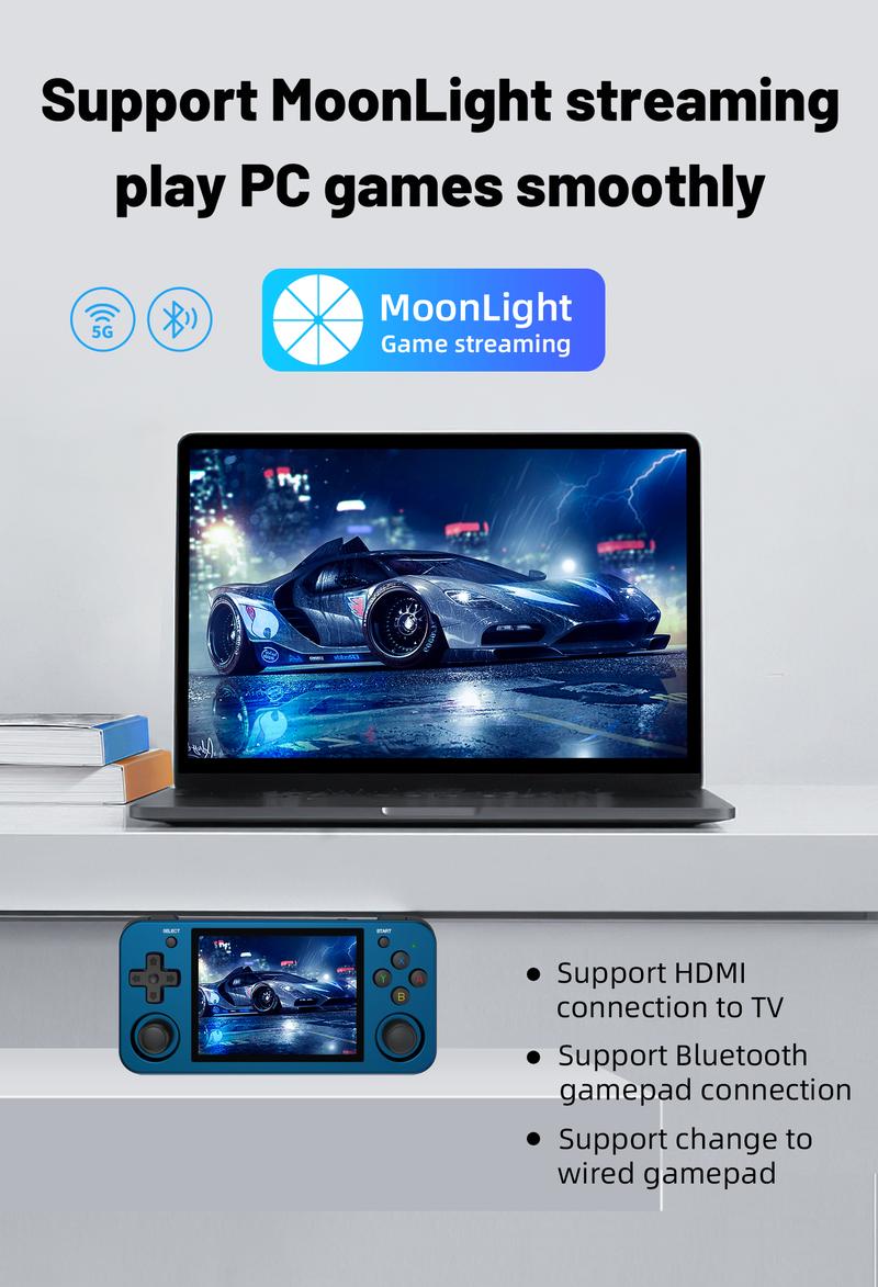 Anbernic RG353M Handheld Game Console【Buy 1 Get 1 HDMI 4K Cable+1 Fancy Case+1 Screen Protector+1 Type-C Cable 】Aluminum Alloy Metal Dual OS Android 11 Linux System 5G WiFi 4.2 Bluetooth HDMI Touch Screen Ready to Play Durability