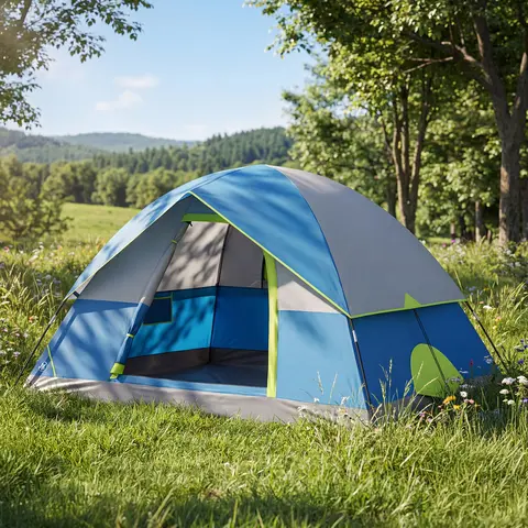 【Portable】2/4 Person Waterproof Camping Tent with Rainfly, Easy Setup Dome Tent with Mesh Windows & Skylights, Lightweight Portable Tent for Outdoor Camping, Festivals & Backyard