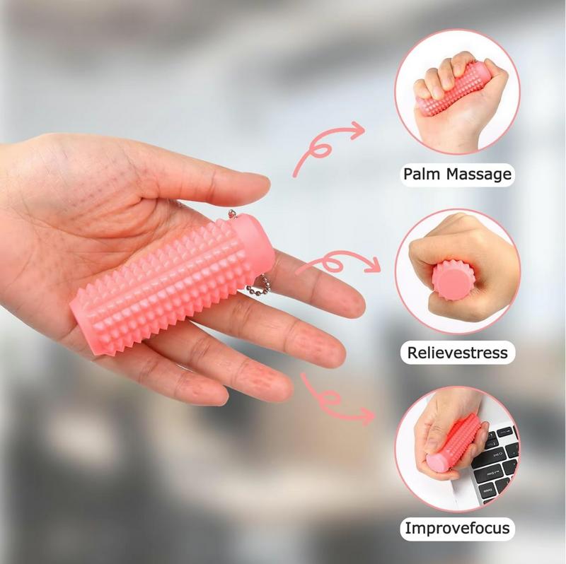 Little Ouchies Fidget, Pocket Mini Fidget Toy, Spiky Grippie Stim Keychain, Venting Key Pendant for Anxiety Relief Positive, Novelty Gifts for Friends Stress Relieving Accessory