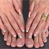 white rhinestone french tip