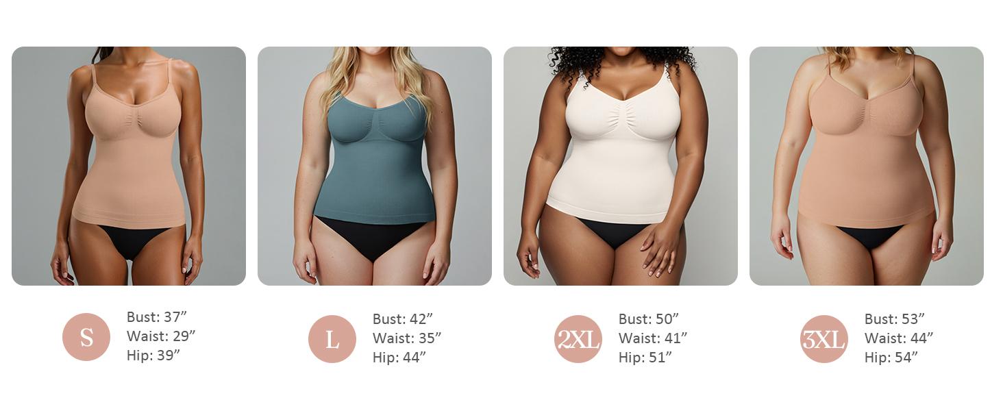 FeelinGirl Camisole Tops Womens Shapewear Tank Top Tummy Control Cami Tanks Seamless  Womenswear Spaghetti Strap Underwea Basic Comfort Springtok SpringStatements