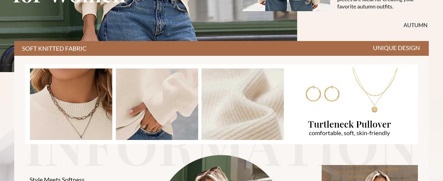 Women's Pullover Turtleneck Sweater Long Sleeve Oversized Lantern Ribbed Knitwear Casual Thin Comfy Knitted Flowers Design