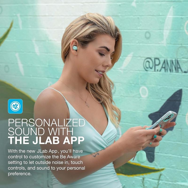 JLab JBuds Mini Earbuds - Smallest Bluetooth Earphones, IP55 Splash/Dust Proof, Custom EQ, Touch Controls, 20HR Battery Life, for iPhone & Android, Compact Design for Travel, Earbuds For Sleeping