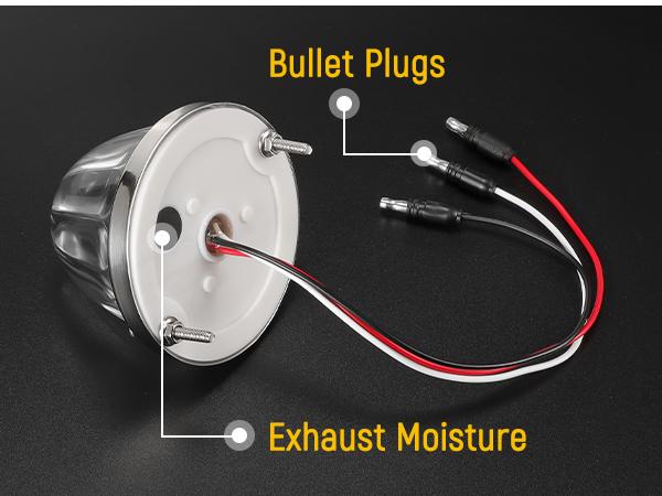 Partsam 2Pcs LED Glass Watermelon Lights, Clear Lens Watermelon Marker Lights Turn Signal for Semi Truck, Compatible with Freightliner Kenworth Peterbilt