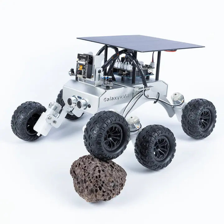 SunFounder GalaxyRVR Mars Rover STEM Learning Kit for Arduino - Outdoor Remote Control Robotics Kit with Metal Frame, Solar Powered, Rocker-Bogie Suspension, FPV Camera, Scratch/C Compatibility, Uno R3 Support for Students, Beginner-Friendly, Detailed Onl