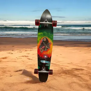 Mad Lab Custom Art Longboard – Reggae Inspired 44" Pintail