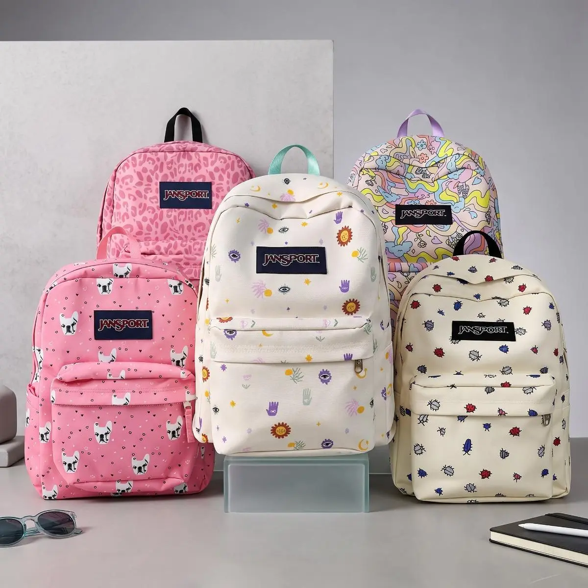 JanSport SuperBreak Printed Backpack, Lightweight Large Capacity Casual Student School Daypack for Teens Girls & Boys for Travel Daily Commute