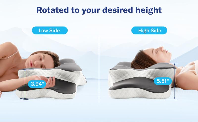 Alcedo Cervical Memory Foam Pillow for Neck and Shoulder Pain Relief, Adjustable Ergonomic Contour Orthopedic Pillow with Cervical Support for Side, Back and Stomach Sleepers Alcedo Cervical Memory Foam Pillow for Neck and Shoulder Pain Relief, Adjustable Ergonomic Contour Orthopedic Pillow with Cervical Support for Side, Back and Stomach Sleepers