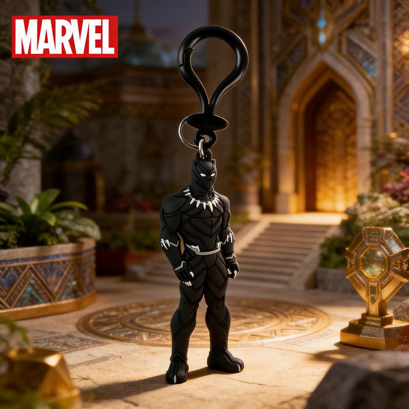 Marvel Black Panther Keychain 1Pc Officially Licensed 3D Figurine Bag Clip Charms PVC Suitable Fans Gift Backpack Decor T'Challa