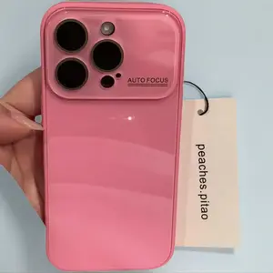 Aesthetic Auto-Focus Glossy Peaches Pitao Phone Case - Handheld Protective Cover with Large Window, Luxury Feel for iPhone 17 Pro Max,16,15,14,13,12 Mobile Phone Accessories (Outdoor Use)