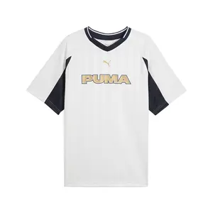 PUMA Mens Sport V Neck Short Sleeve Jersey Casual - White