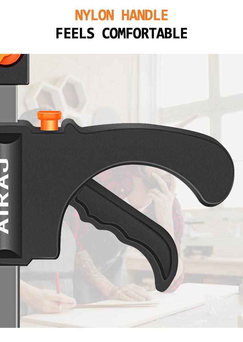 AIARJ Clamp, 10pcs Woodworking F Clamp 4Inch Bar F Clamps Clip Wood Carpenter Tool Grip Quick Ratchet Release Squeeze Woodworking DIY Hand Tool Kit Projects Safety