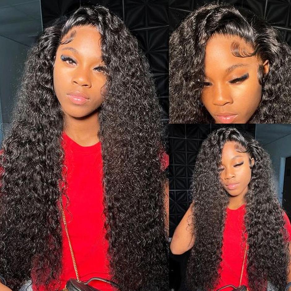 FORGIRL FOREVER 13x4 Kinky Curly Lace Front Wig Pre Plucked Afro Deep Curly Human Hair HD Transparent Lace Frontal Glueless Wig With Natural Hairline