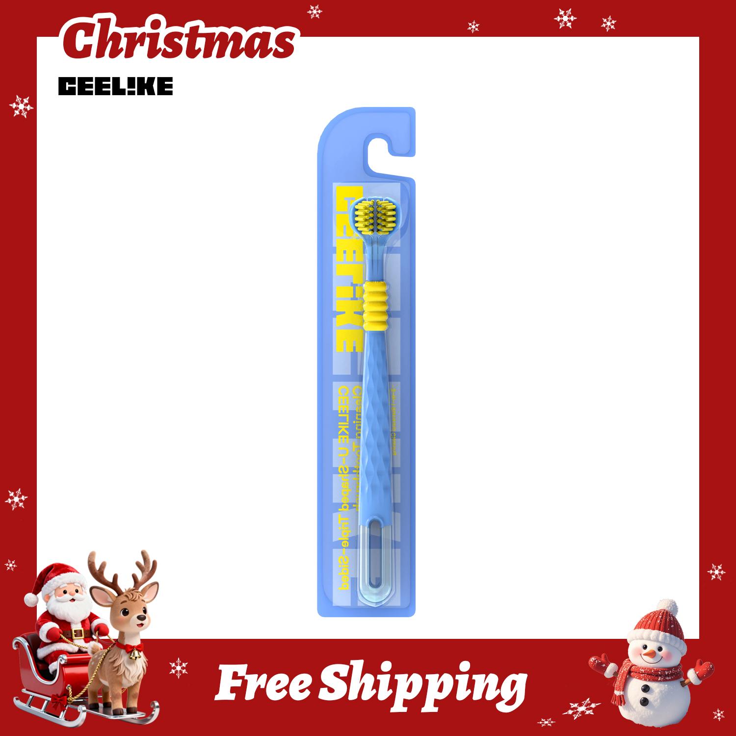 CEELIKE 3-Sided Toothbrush with Soft Bristles for Gentle Care & Travel-Friendly Design for Comprehensive Teeth and Gum Cleaning