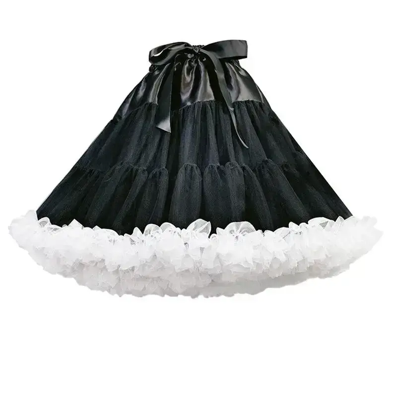 Womens 3-Layered Pleated Tulle Petticoat White Black Pink RedTutu Puffy Party Cosplay Skirt Womenswear Bottom Cute Maxi Basic Minimalist Womens 3-Layered Pleated Tulle Petticoat White Black Pink RedTutu Puffy Party Cosplay Skirt Womenswear Bottom Cute Maxi Basic Minimalist